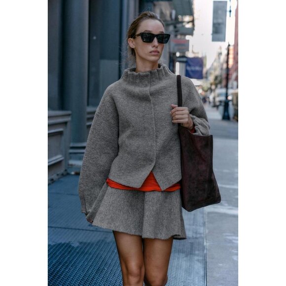 ZARA KNIT BOMBER JACKET - Picture 2 of 7